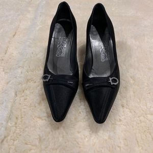 Ferragamo Black Pumps with Pin